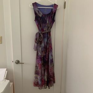 Floral Waist-Defined Dress